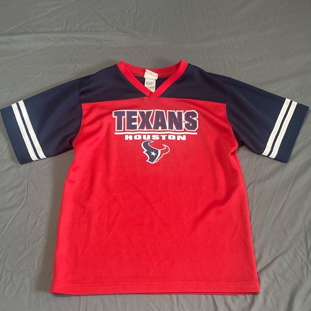 Vintage kids Texans jersey size extra large (red navy blue white)